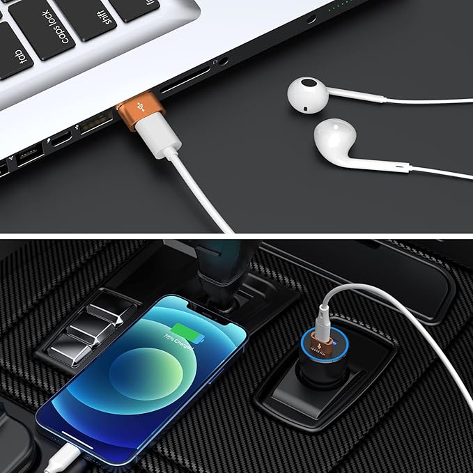 JXMOX USB C Female to USB Male Adapter 4-Pack,Type C to USB A Charger Cable Adapter for iPhone 11 12 13 14 15 16 Pro Max Plus,Samsung Galaxy S24 S23 S22 Ultra,Google Pixel 5 4 3 2,iPad Air 4 5 Mini 6