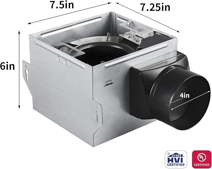 Tech Drive Very-Quiet 80 CFM, 1.5 Sone No Attic access Needed Installation Bathroom Ventilation and Exhaust Fan