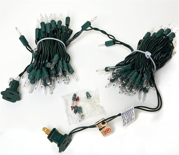 Noma/Inliten Holiday Wonderland 100-Count Clear Christmas Light Set,Green Wire