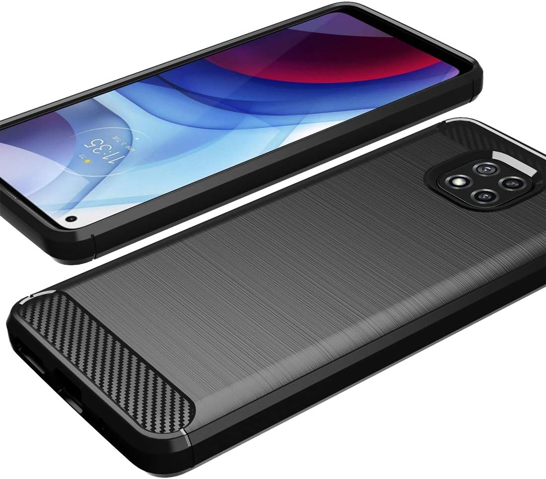 Osophter Flexible TPU Rubber Case for Moto G Power 2021 - Shock-Absorption Protective Cover (Black)