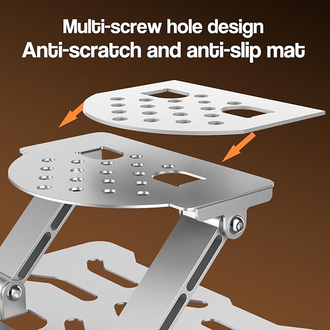 Mini Desktop Projector Stand Adjustable Table Mount with 1/4" Screw Mini Holder Bracket with Cable Ties,180° Dual-Axis Rotation, Multi-Hole Design, Anti-Slip Pads for Secure Projector Holder
