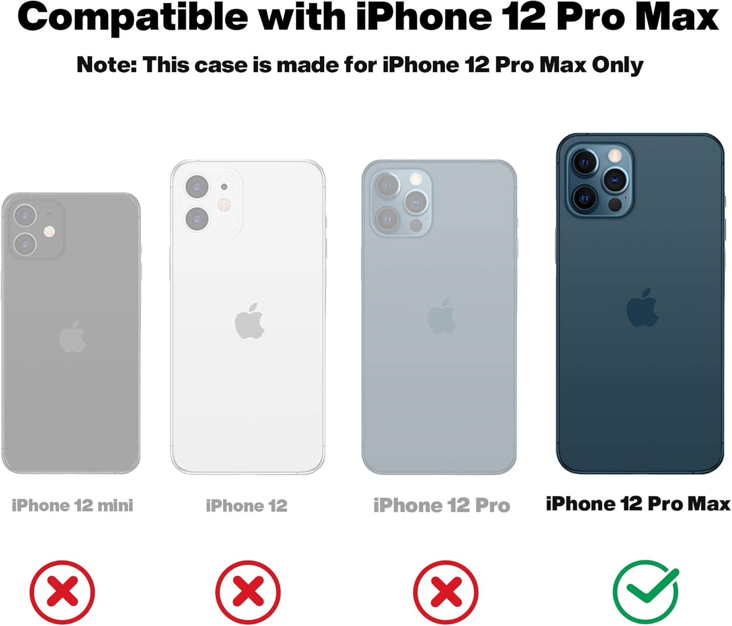 OTOFLY iPhone 12 Pro Max Case, Shockproof Silicone, Military-Grade Protection, Anti-Fingerprint & Anti-Slip,