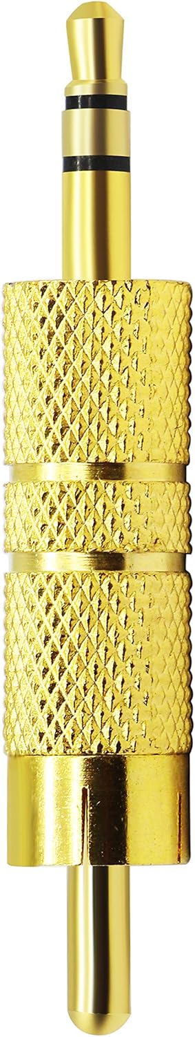 zdyCGTime Gold Plated 3.5MM to RCA Audio Adapter, Metal RCA Male to 3.5mm TRS Stereo Plug, 2-Pack.