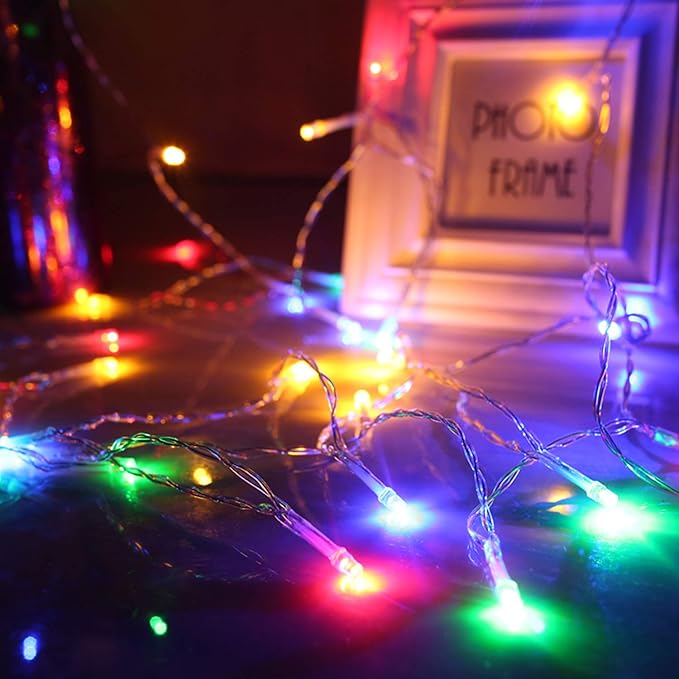 2 Pack 16.4ft 50 LED Battery Operated String Lights with Remote Timer Waterproof 8 Modes String Lights for Bedroom, Garden, Easter, Party, Christmas Indoor and Outdoor Decorations -Multicolor
