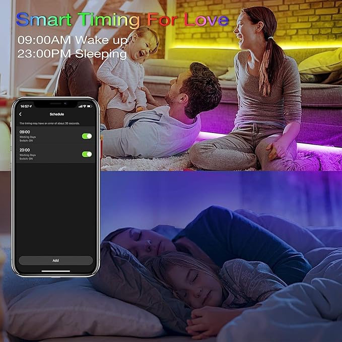 hyrion Smart LED Light Strips,200 ft WiFi LED Light,Sound Activated Color Changing with Alexa and Google,Sync Music with Tape Lighting for Bedroom for Living Room, Home Decor