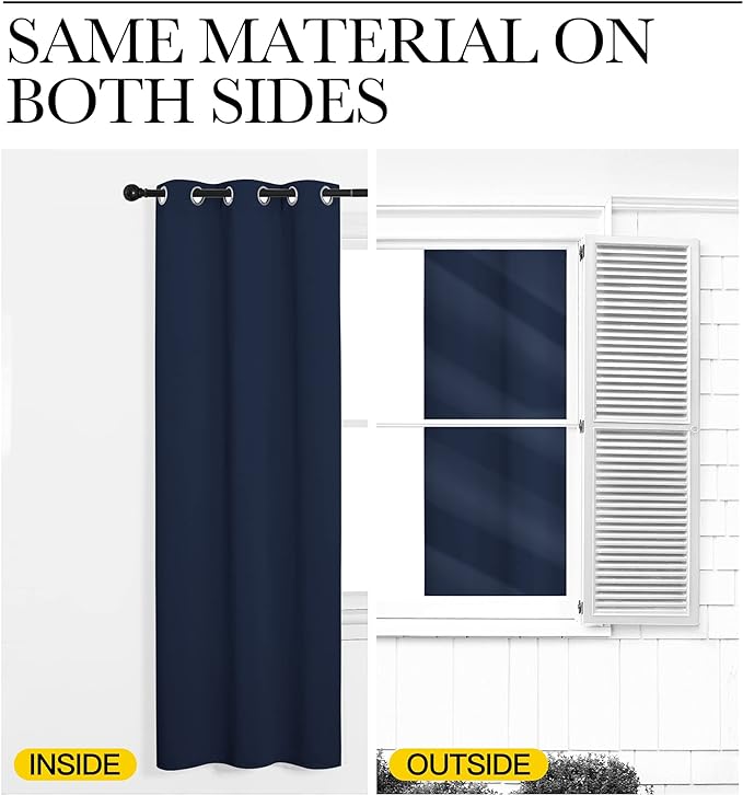 NICETOWN Doorway Curtain Room Divider Drape Screen Partitions, Vertical Blind for Sling Door, Blackout Window Curtains Privacy Blind for Patio (Navy, 1 Panel, 11ft Tall x 5ft Wide)