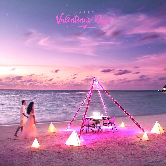 JMEXSUSS 2 Pack Pink Fairy Lights Battery Operated, Total 200 LED 66ft Valentine Twinkle String Lights with Remote, 8 Modes Pink Lights for Valentine's Day Bedroom Anniversary Indoor Outdoor Decor