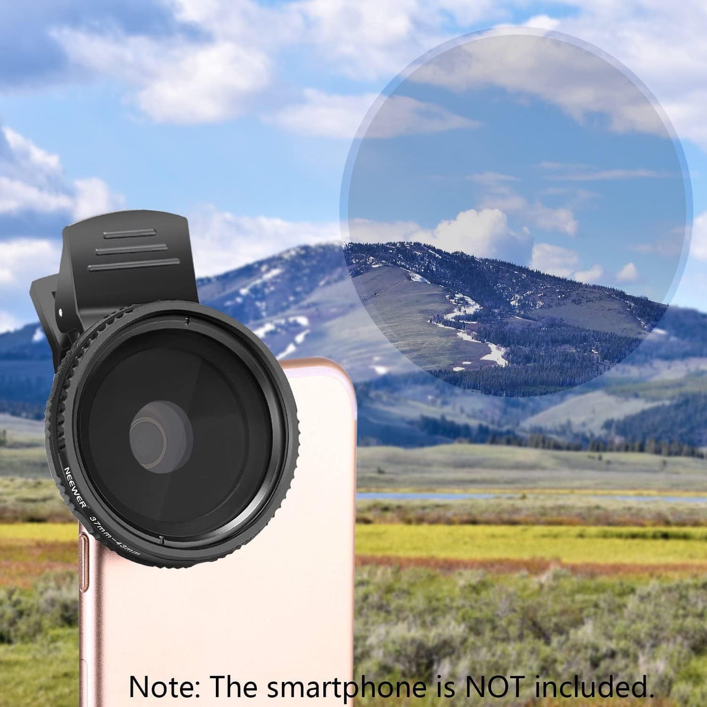 NEEWER 37mm ND Filter Kit: Adjustable Clip On ND2-ND400 Phone Lens Compatible with iPhone 14, Samsung, iPad & More