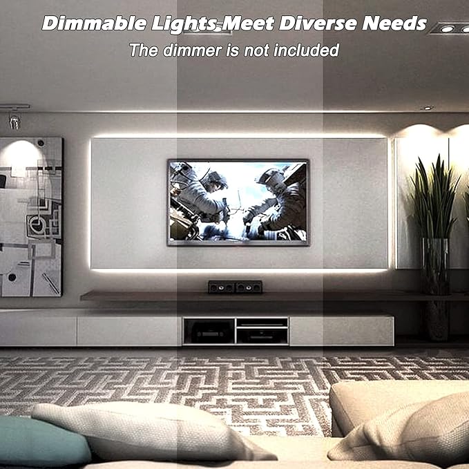 SURNIE 150ft LED Rope Lights Outdoor Waterproof: 110V Daylight White Dimmable Flat Strip Light 6500K Cuttable Connectable for Stairs Deck Backyards Commercial Indoor Outdoor Lighting, Not Tube Rope
