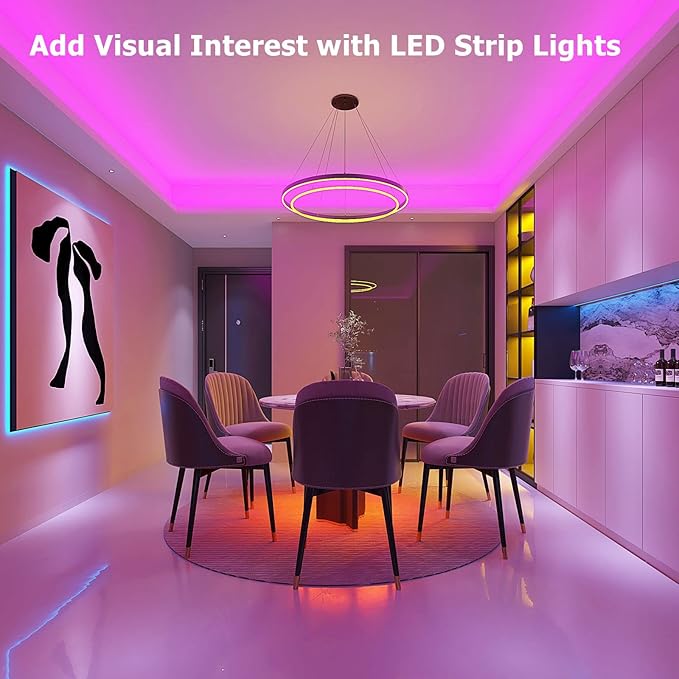ZOZOO 100ft Led Lights for Bedroom(2 Rolls of 50ft), Smart RGB Led Strip Lights with 44-Key Remote & APP Control Music Sync with Color Changing for Home Party Festival Decoration