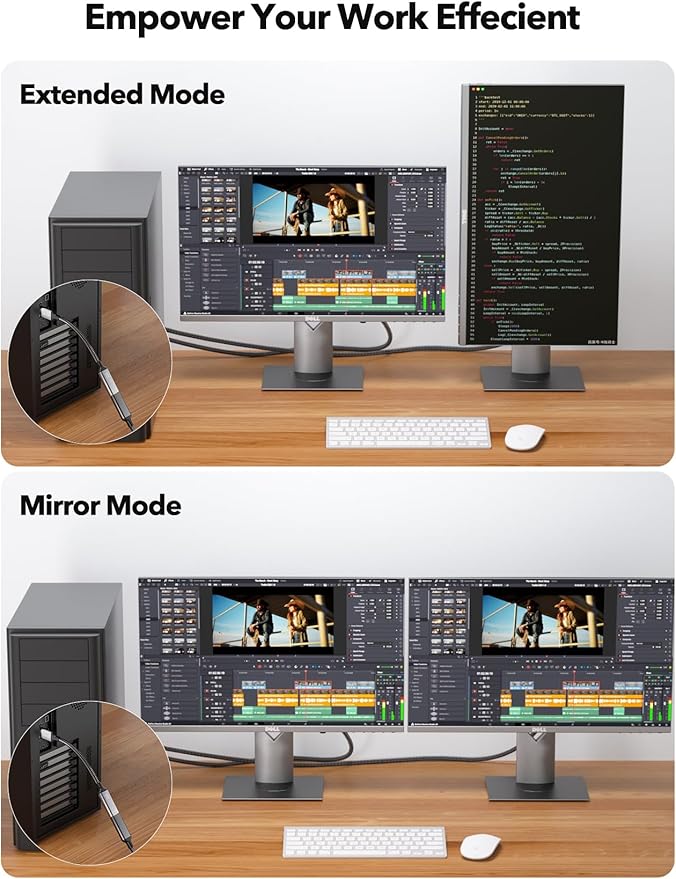 VIOY Displayport to HDMI Adapter, 1440p@60Hz 1080p@60Hz Uni-Directional DP (Source) Male to HDMI (Display) Female, 4K Display Port Adapter for Monitor, AMD, NVIDIA, HP, Dell, Lenovo