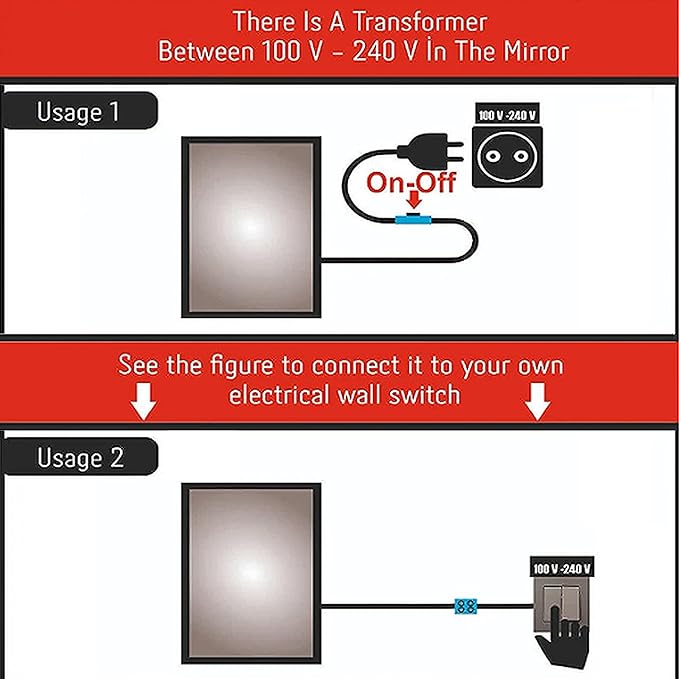 Asymmetrical Bathroom LED Mirror, Modern Irregular Shape Wall Mirror with LED Lights, Frameless Aesthetic Backlit LED Illimunated Vanity Mirror (20" x 10" inc)