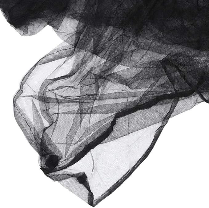 AIFUSI Mosquito Net for Bed, King Size Bed Canopy Hanging Curtain Netting, Princess Round Hoop Sheer Bed Canopy for All Kids Baby Cribs and Adult Beds Fit Twin, Full, Queen - Black