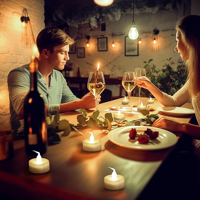 Topstone LED Candles with Remote and Timer,400+ Hours Battery Life,Realistic Flickering Flameless Votive Candles,Safe Decorative Lighting for Christmas/Wedding/Home Decor - 12 Pack Warm White
