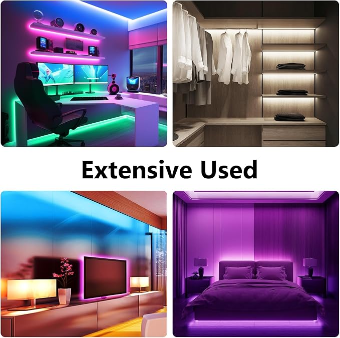 phopollo COB LED Strip Lights, Multi-Color 576 LEDs/m High Density Flexible 24V Led Lights with RF & App Control, LED Lights for Bedroom, Kitchen, Cabinet Lighting-16.4ft