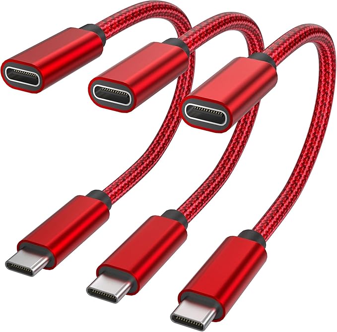 RUXELY USB C Data Blocker for iPhone 16,0.5ft 3Pack Charge Only Type-C Male to Female Defender Cable Protect Against Juice Jacking,USB C Power Connector for iPhone 17e 17 16 15,Galaxy,iPad Air Mini