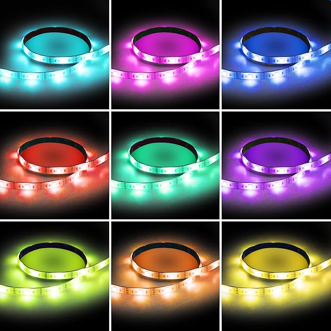 USB LED Strip Lights 13.2ft, Waterproof LED Strip Lights USB Powered RGB Lights with 3 Keys Controller Flexible LED Strip Lights Multicolor Chasing LED Lights for Indoor & Outdoor Decor
