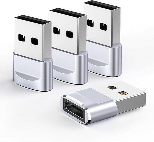 USB to USB C Adapter 4 Pack,USB C Female to A Male Charger Type C Converter for Apple Watch Ultra iWatch 7 8 SE,iPhone 14 13 12 15 Pro Plus Max Mini,AirPods,iPad Air,Samsung Galaxy S23 S22