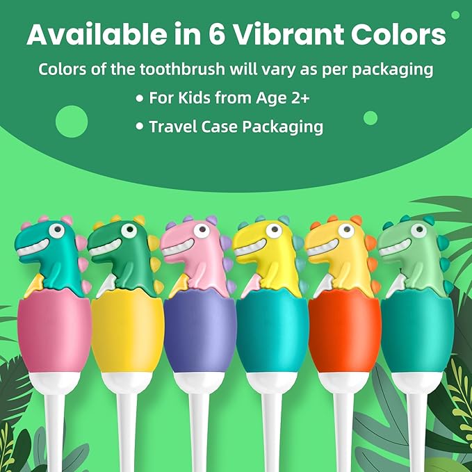Kids Manual Toothbrush, Extra Soft Bristle With 10000 Bristles for Toddlers, Travel Design for Delicate Teeth & Gums, Children 2-7 Years (Light Green)