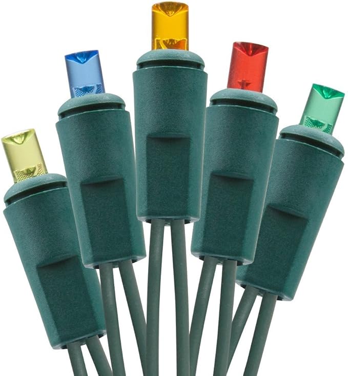 Holiday Essence 60 LED Mini Christmas Lights, Multi Color, Professional Grade for Indoor & Outdoor Use - Energy Efficient LED Bulbs - Green Wire - UL Certified