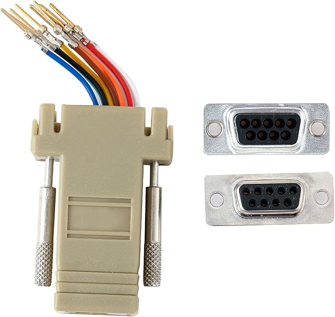 10PCS DB9 Male Female Ethernet Adapter, 9 Pin Serial Port Male Female to RJ45 Ethernet LAN Extend Modular Converter (5PCS Male + 5PCS Female)