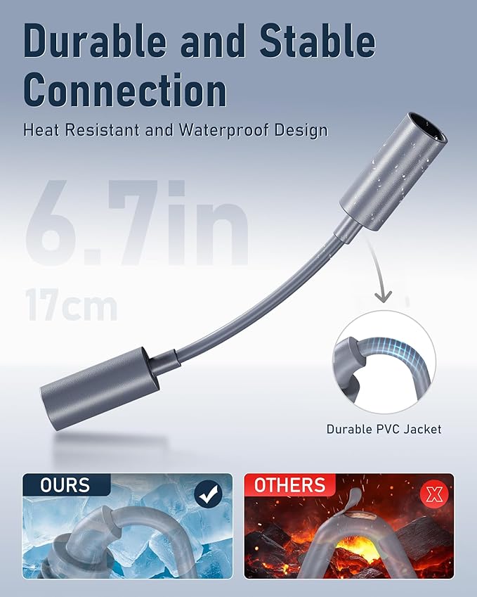 Starlink Mini & Standard Gen 3 DC Extension Cable 17cm/6.7in – Female to Female DC Coupler Adapter for Power Cable Extension | Waterproof Inline Connector, Accessories for Home, RV, Camping