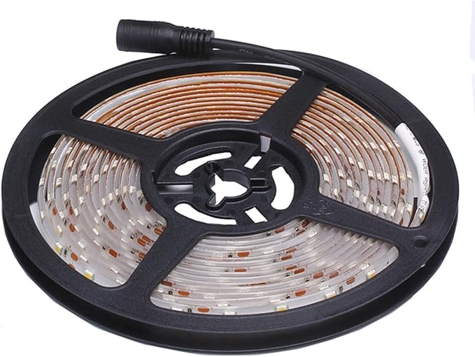 XINKAITE Waterproof Blue Led Strip Lights 16.4 Ft 300leds 60LEDs/m White Flexible Tape Lighting Tape Lights for Boats, Bathroom,Mirror,Ceiling and Outdoor (No Included 12V Power Plug/Adapter)