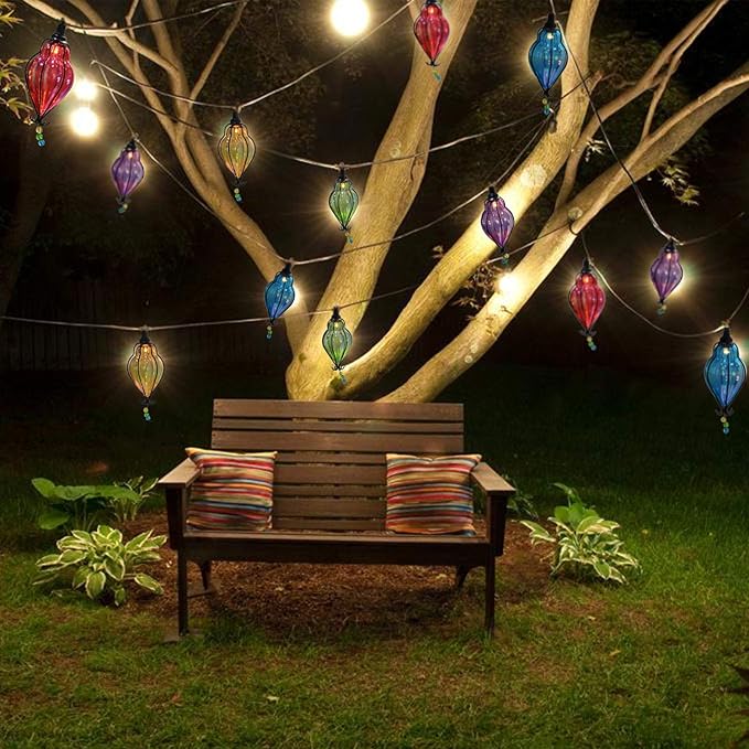 Vigdur Multicolor - Decorative String Lights Plug in with 10 Bulbs Connectable, Indoor Outdoor Patio Lights for Party Wedding Bedroom Bistro Cottagecore Decor