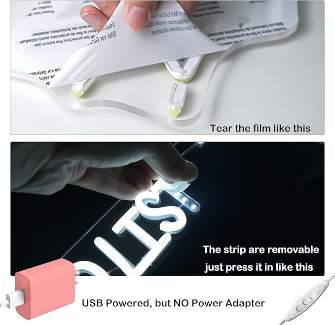 Think Like a Proton Neon Sign – Dimmable LED Wall Light with USB Power, 5V/2A – Science-Themed Room Decor for Kids, Students, Dorms, Offices, and Gift Ideas