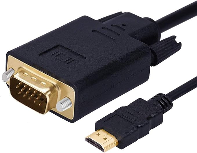 HDMI to VGA Cable Gold-Plated 1080P HDMI Male to VGA Male Active Video Adapter Converter Cord (6 Feet/1.8 Meters)
