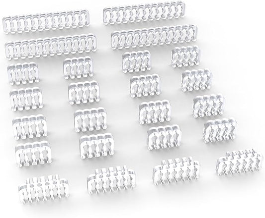SIRLYR PC Cable Comb,PSU Cables Combs kit for Extension Cable Management 24 PCS Set 12vhpwr Cable x 4,24 pin x 4,8 pin x 16,3 mm/0.11In up to 3.5 mm/0.13 in Wire Gauge Transparent, XS-03