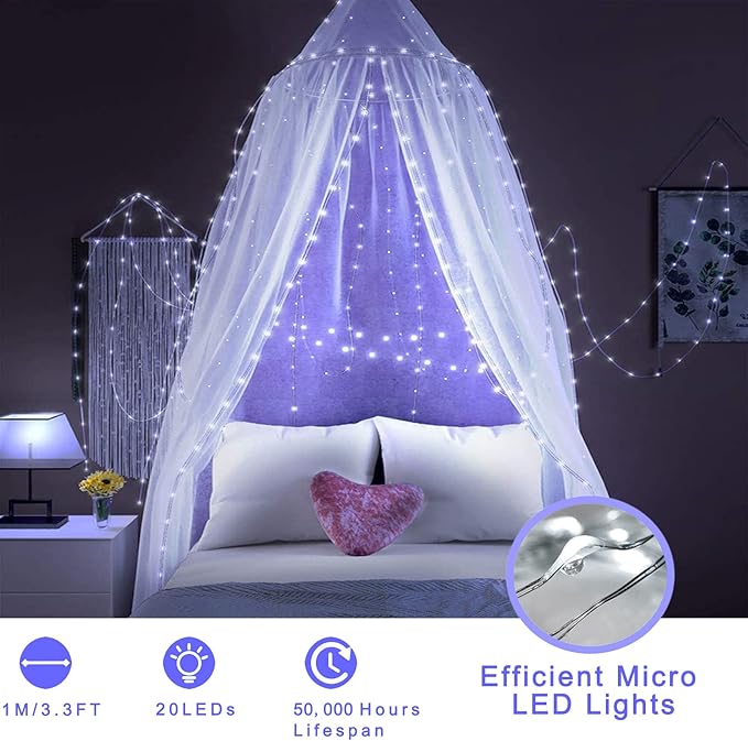 Cool White Fairy Lights Battery Operated String Lights 6 Pack Mini Lights, 20 LED 7ft Twinkle Firefly Starry Lights for DIY Craft Mason Jar Bedroom Wedding Party Table Christmas Decoration