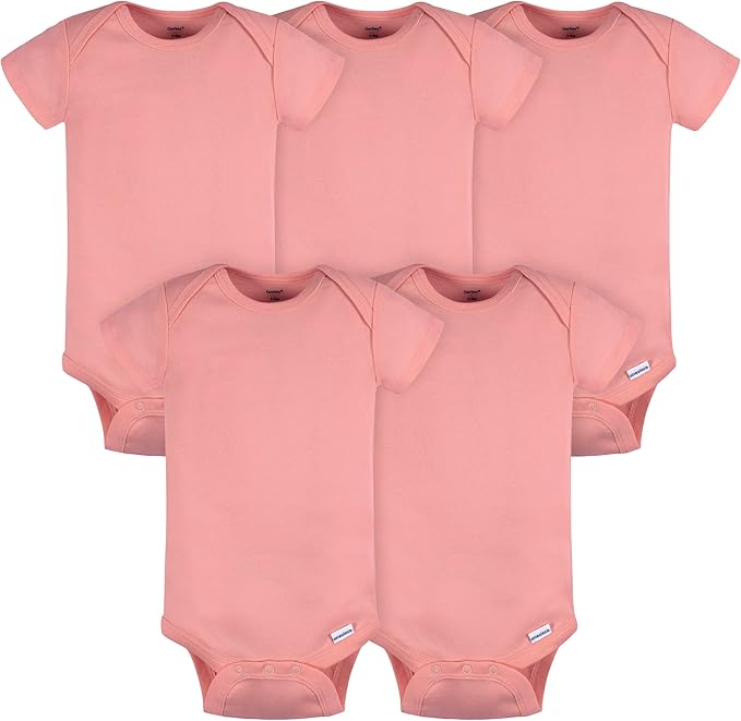 Gerber baby-boys 5 Pack Onesies Multi-packs Bundle Interlock 180 Gsm