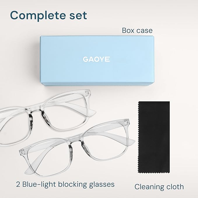 Gaoye Blue Light Glasses for Men - Blocking Square Eyeglasses, Anti UV Ray Computer Gaming Glasses Blue Blockers for Women