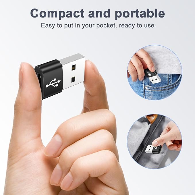 USB to USB C Adapter, 4Pack USB C Female to A Male OTG Adapter,Type C Converter Charger for Samsung Galaxy A17 A16 A15 A14 S26 S25 Ultra S24 S23 S22 S21 S20 iPhone 17 Pro Max 16 15 14 13 12 11,iPad