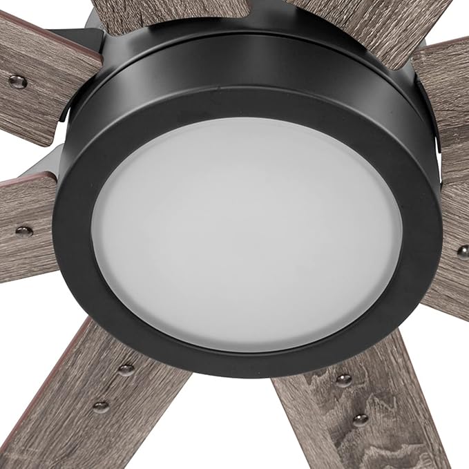Honeywell Ceiling Fans Xerxes Modern 62 Inch Ceiling Fan with Light, Remote Control Fan, LED Indoor Fan with 8 Blades, Dark Elm and Rough Pine Blade Finish Options, Bronze (50609-01)