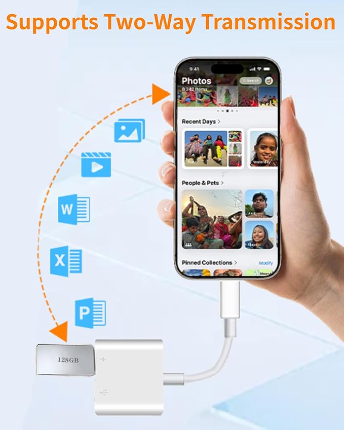 [Apple MFi Certified] USB-C to USB Adapter for iPhone 17/16/15, 10Gbps USB-C Male to USB 3.2 Female OTG, 3 in 1 Audio Cable 60W PD Charging Port and Data Transfer, Compatible with MacBook Pro Air