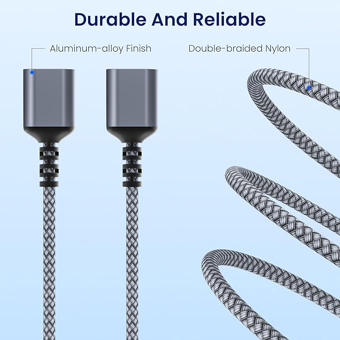 Itramax USB Splitter 1 in 2 Out 1FT,USB-A Splitter Cable 1 Male to 2 Female Split,Dual/Double USBA Port Hub Split for PC,Laptop,Keyboard,Mouse,Printer,Flash Drive,LED,Support Data and Charging