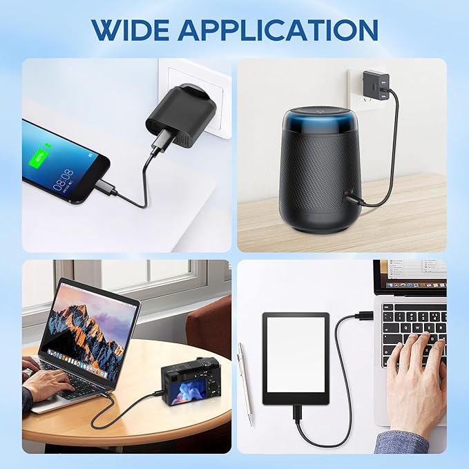 UCEC 3 Pack Micro USB to USB C Cable, Short Type C to Micro USB, Micro USB to USB C Data Transfer Cable (0.88ft) for Tablet, Camera, Speaker, Phone