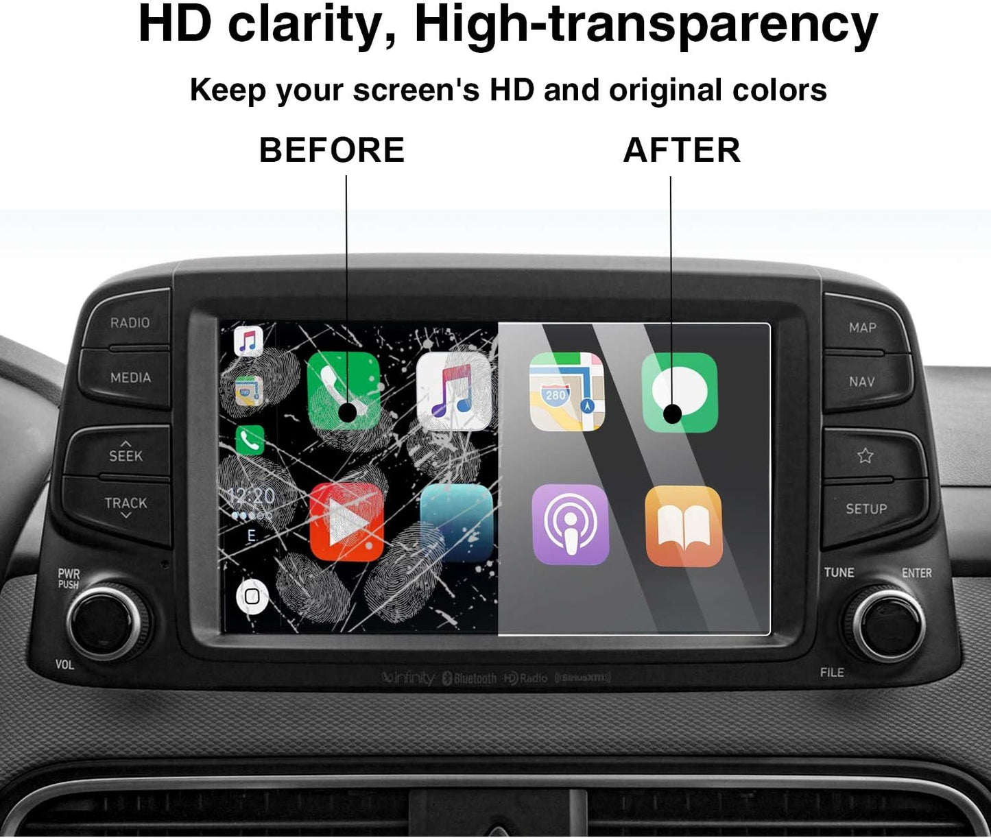 YEE PIN 2020 Kona Screen Protector for 2018-2020 Kona SEL, Tempered Glass Protective Film, HD Scratch Resistance