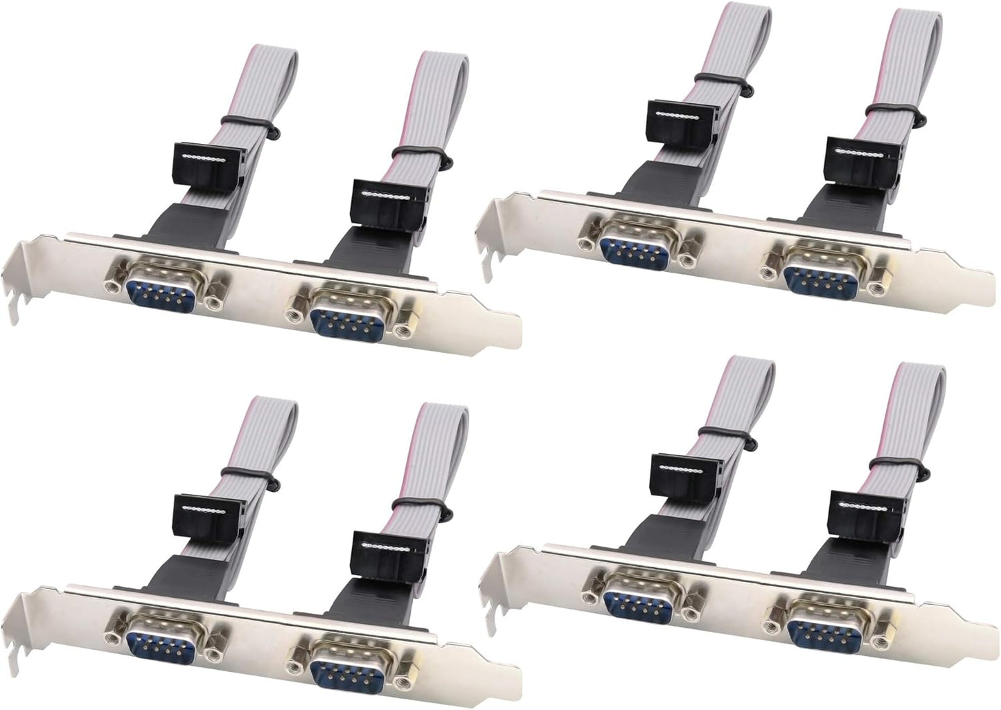 zdyCGTime 2 Port DB9 RS232 Serial Port Bracket to 10 pin Header Ribbon Cable Connector Adapter (12in 4Pcs)