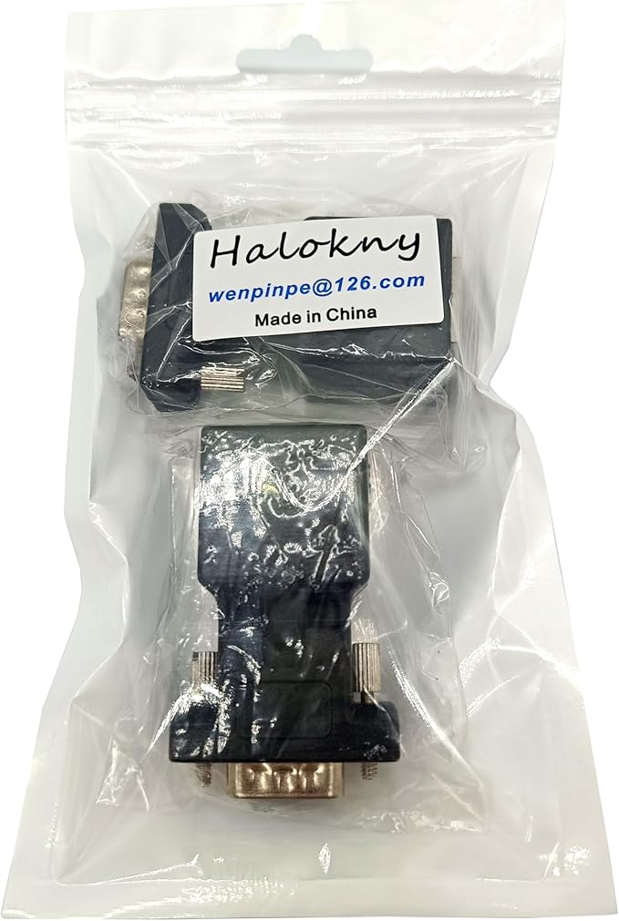 Halokny VGA Extender Over Ethernet Adapter, VGA 15 Pin Male to CAT5 CAT6 RJ45 Female Network Cable Extender Connector Adapter(2-Pack)