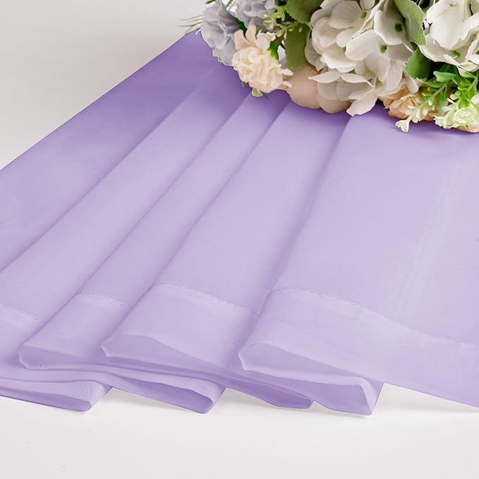 Chyhomenyc Lilac Sheer Curtains 72 Inch Length 2 Panels, Light Filtering Soft Airy Rod Pocket Voile Window Curtain Drapes for French Door Bedroom Living Room, Each 42Wx72L Inches