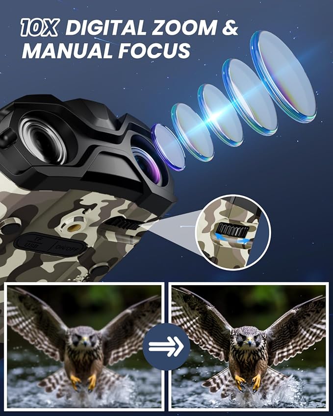 Night Vision Goggles, 4K Binoculars with Camera, 3.5" HD Display and 32GB TF Card, 9 Gear Night Vision, 10X Digital Zoom, 4000mAh Battery Nightvision