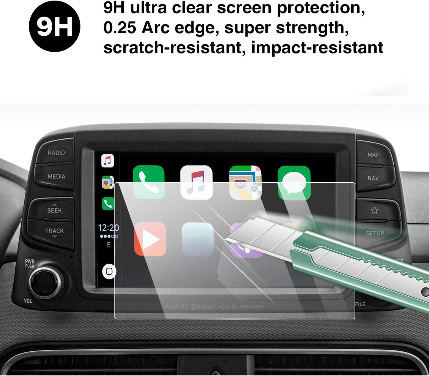 YEE PIN 2020 Kona Screen Protector for 2018-2020 Kona SEL, Tempered Glass Protective Film, HD Scratch Resistance
