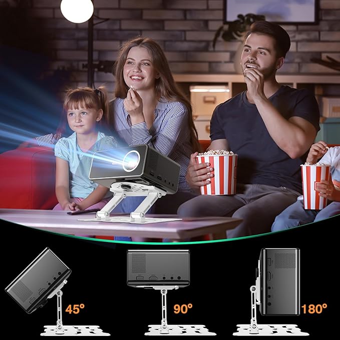 Adjustable Projector Stand & Mount - 3-in-1 Ceiling/Wall/Table Mount with 180° Dual-Axis Rotation, Universal 1/4" Screw, Multi-Hole Design, Anti-Slip Pads for Secure Projector Holder