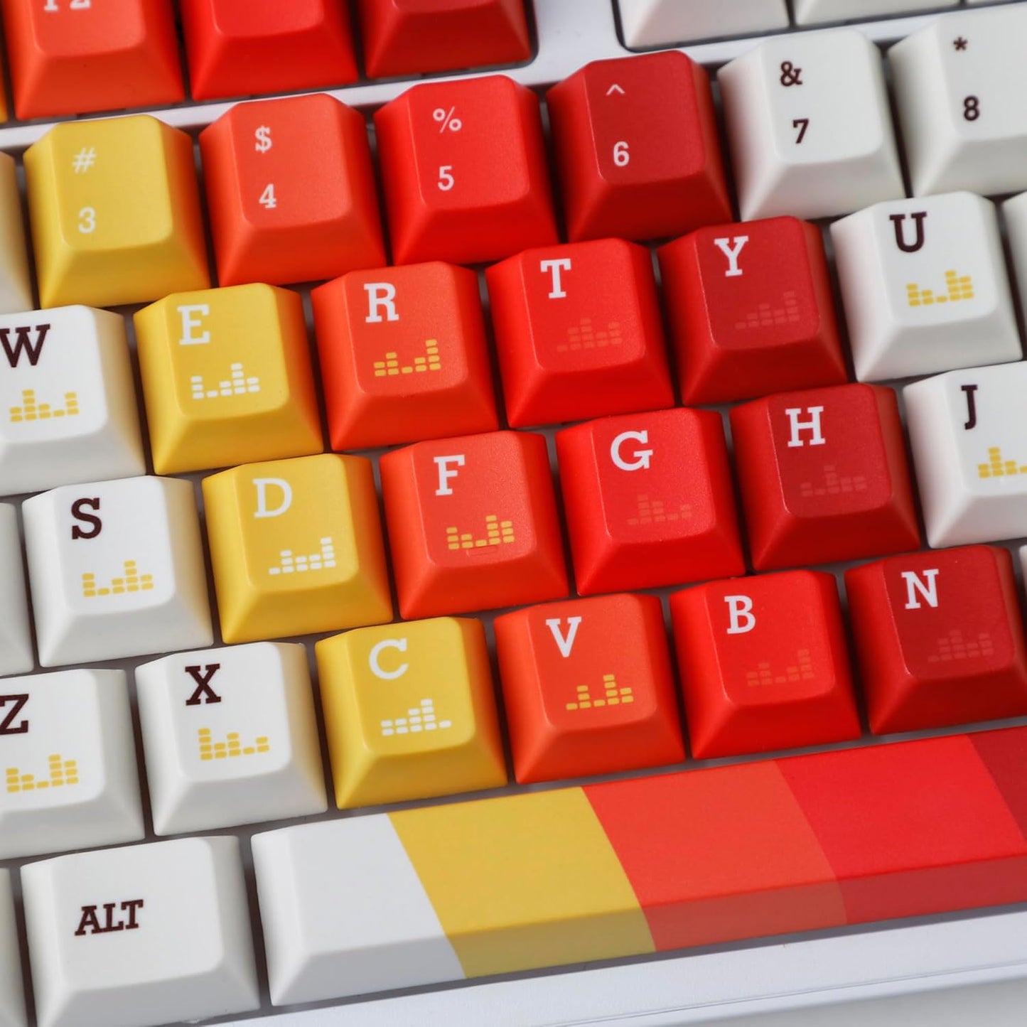 YMDK 1970 Music Cherry Profile 131 Keys Dye Sublimation Thick PBT Keycap for MX Mechanical Keyboards 61 68 84 87 96 104