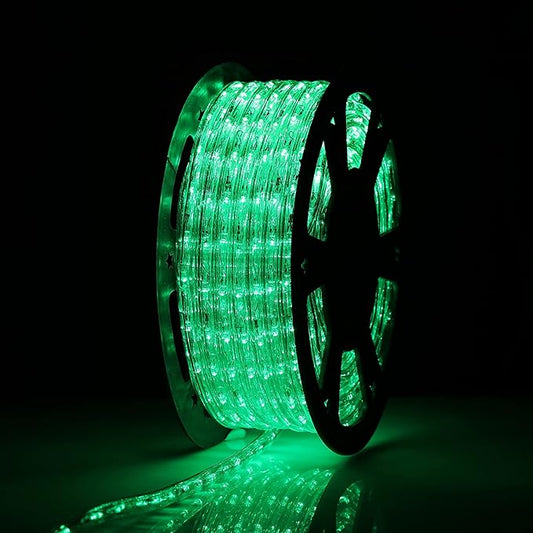 100Ft Blue LED Rope Lights, Outdoor String Lights Waterproof Decorative Lighting for Indoor/Outdoor, Camper Lights for Outside, Deck, Patio, Eaves, Backyards Garden, Christmas Decorations