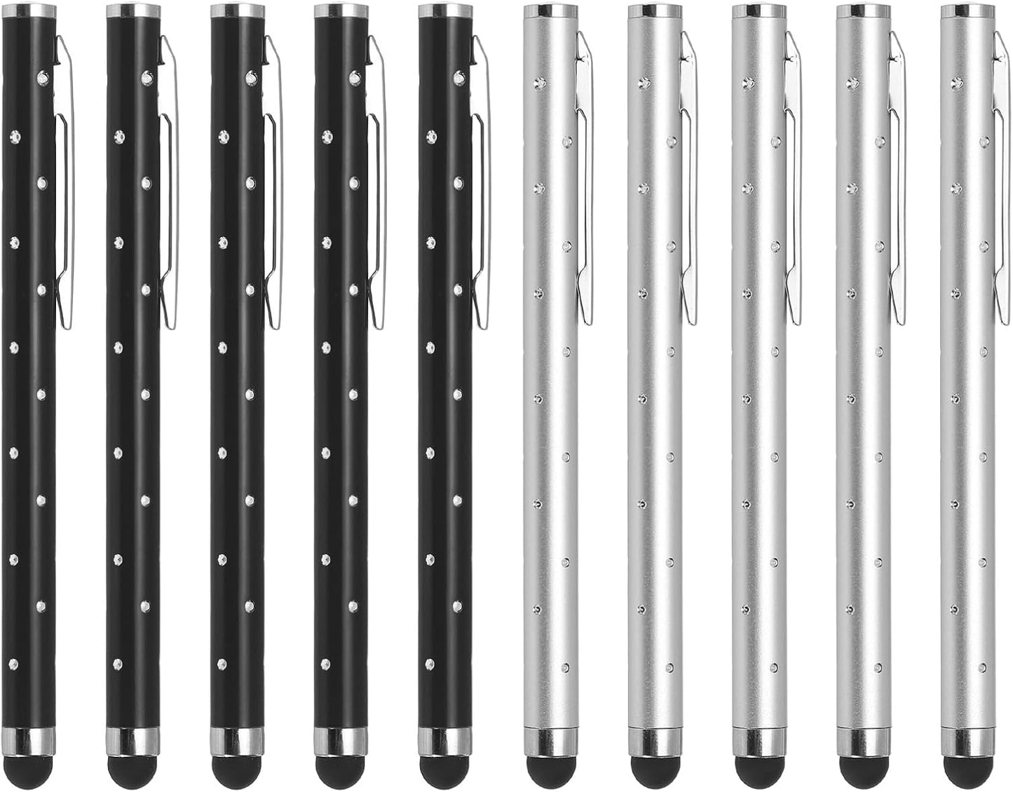 MECCANIXITY 10pcs Glitter Rhinestone Stylus Pens for Touch Screens, Universal Metal Capacitive Pen for All Capacitive