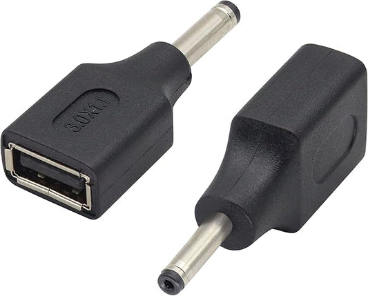 (2 Pack) DC 3.0 × 1.1mm to USB DC Power Extender 5 V USB 2.0 A Female to DC 3.0×1.1mm Male Plug DC Power Charge Barrel Connector for 5 Volt Small DC or USB Electronics Charging(F/3.0×1.1)